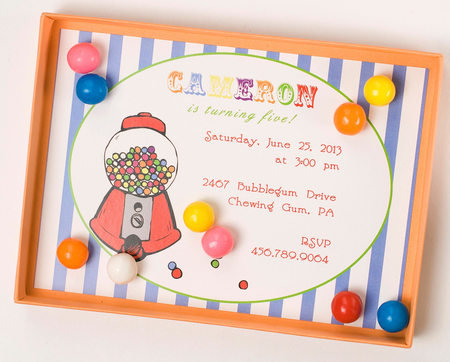 Luxury,Bubblegum Birthday Invitation - GUMDROPS