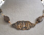 Repurposed vintage chinoiserie asian necklace