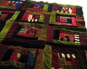 Vintage Velvet Log Cabin Mini Quilt Top