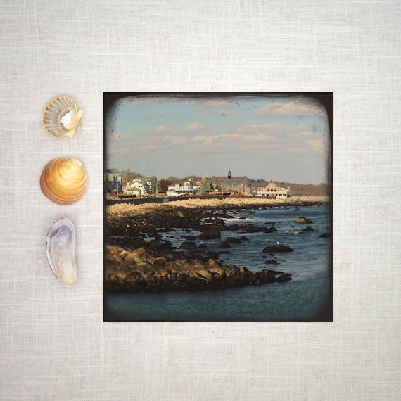 Coastal Landscape Photograph - Narragansett Pier - 8"x8" Print