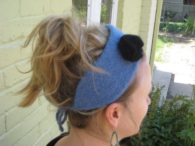 Knit Felted Headband AND Flower Pattern PDF - Kiwi and Company's Sweet Pea Knit Headband - EASY