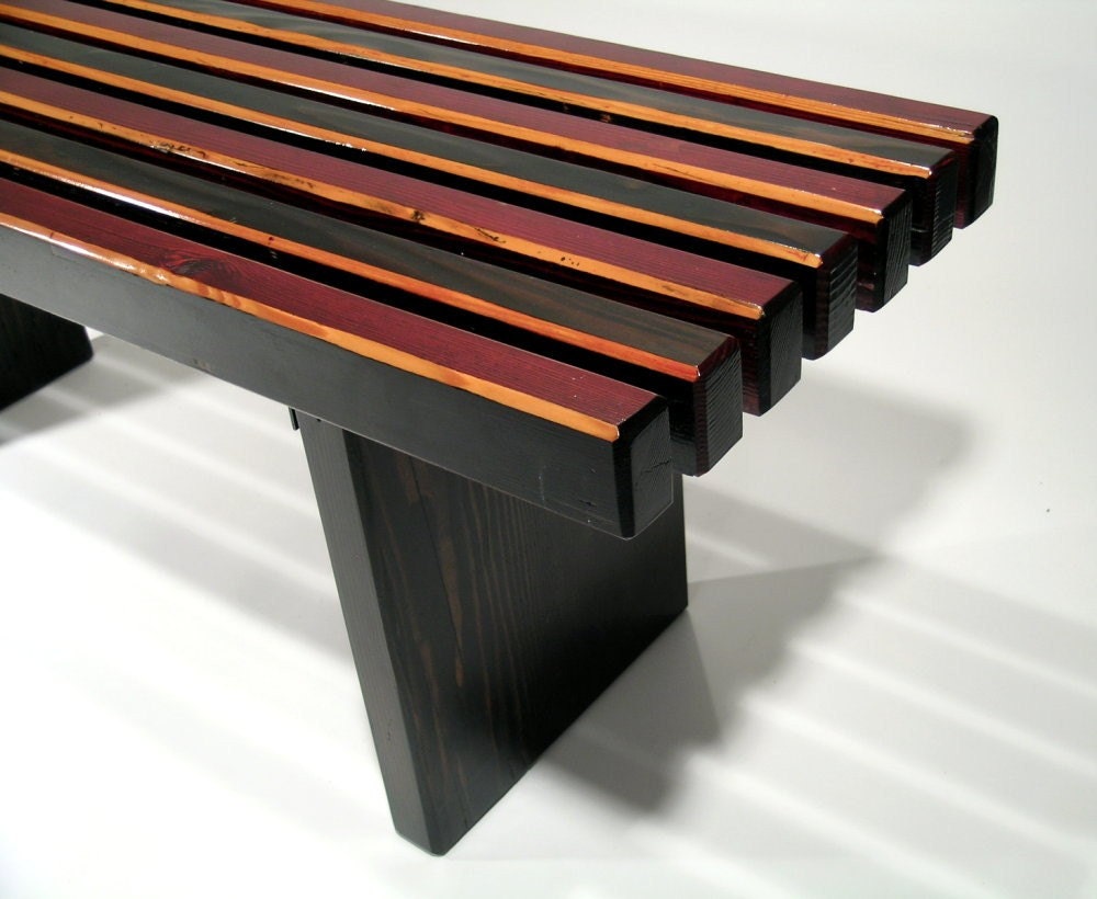 Reclaimed Wood Bench. Modern Design.