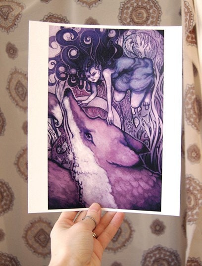 Hurtling Foxes -  8.5 x 11 Giclee Print