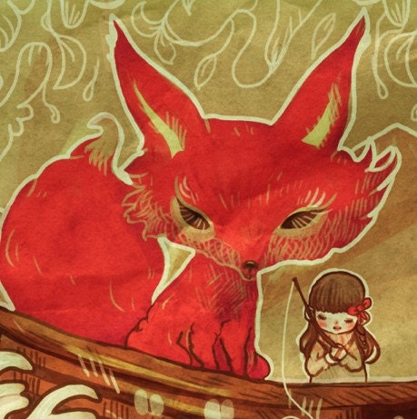 Fox Boat - 4x6 Fine Art  Print