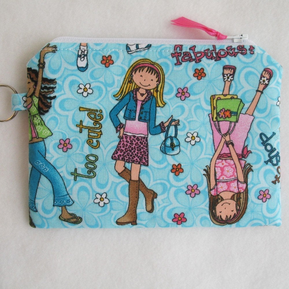 Zipster Pouch - in Best Friends Blue Fabric