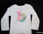 Cute Girl Letter Initial Appliqued Onesie or Tee---Your Choice of Fabric