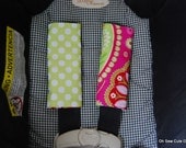 Cute Pink Gypsy Paisley and Lime Dots Car Seat Strap Covers
