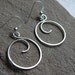 Sterling Silver Wire Curly Q Circle Hoop Earrings - Hand Forged