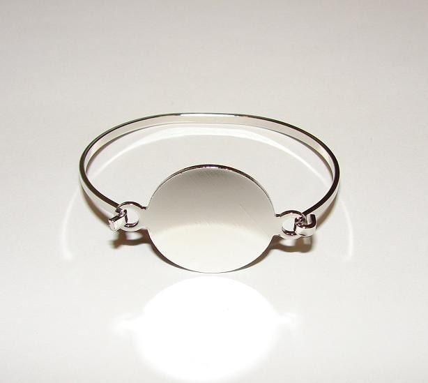 Bracelet Blanks - Silver Color 1 Inch Round Hinge Top Cuff Bangle Bracelet Blank Base - SMALL-MEDIUM Size