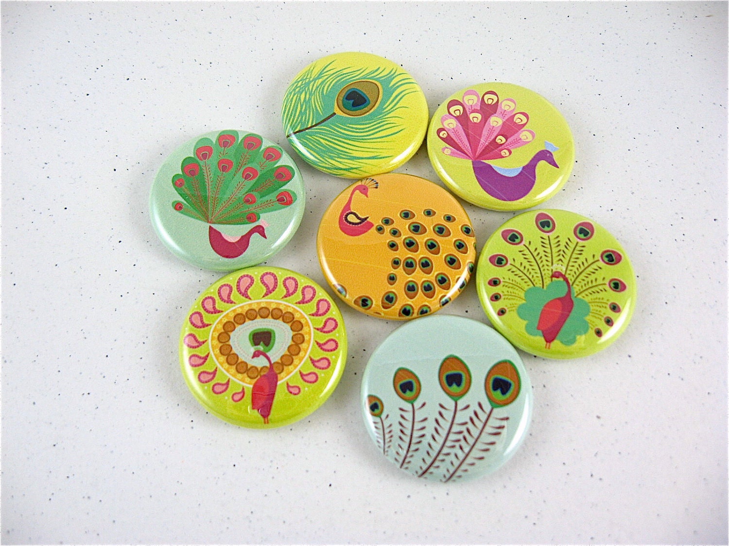 Peacock Fridge Magnets for magnabilities and other magnetic surfaces 1160
