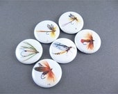 Fly Fishing Magnets - Six magnets for your man / great for fridge or other magnetic surface / 1136
