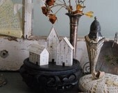 Tiny House of Cards - Vintage Library Card Cottages Shabby Chic Farmhouse Decor