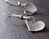 heart earrings - sterling silver sweet heart dangles