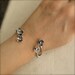 sterling silver blossom cuff bracelet - hand wrought flower cuff