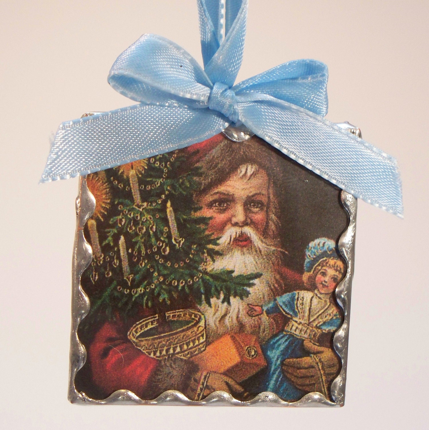 Soldered Victorian Santa Ornament