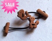 SALE, SALE - Whale and Cat Wooden Hair Ties