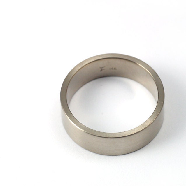 Minimalist Jewelry - White Gold Ring - 7mm