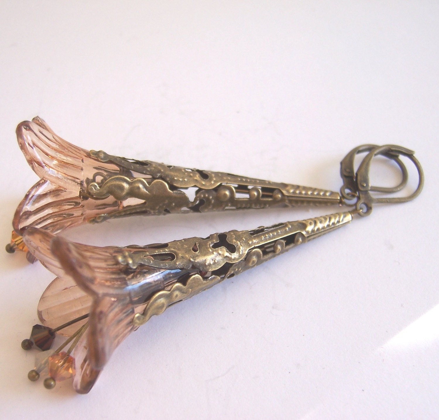 Close Out Sales // Romantic Chocolate Brown Trumpet Earrings