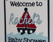 Sailboat Baby Shower CUSTOM Door Sign