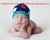Knit  AMERICAN BEANIE, Baby hat, baby crochet hat, childrens clothing, childrens accessories, newborn photography