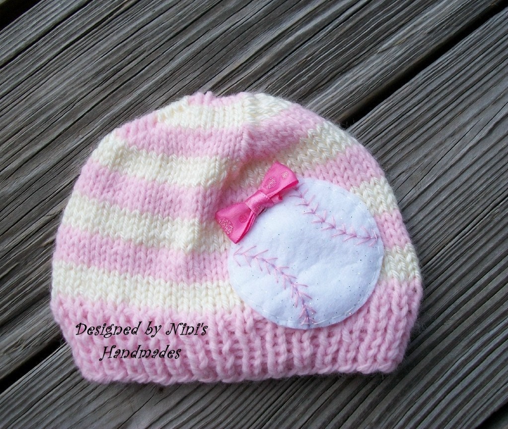 PINK BASEBALL  Beanie-  For Custom orders and  Current Turnaround time Read below Description