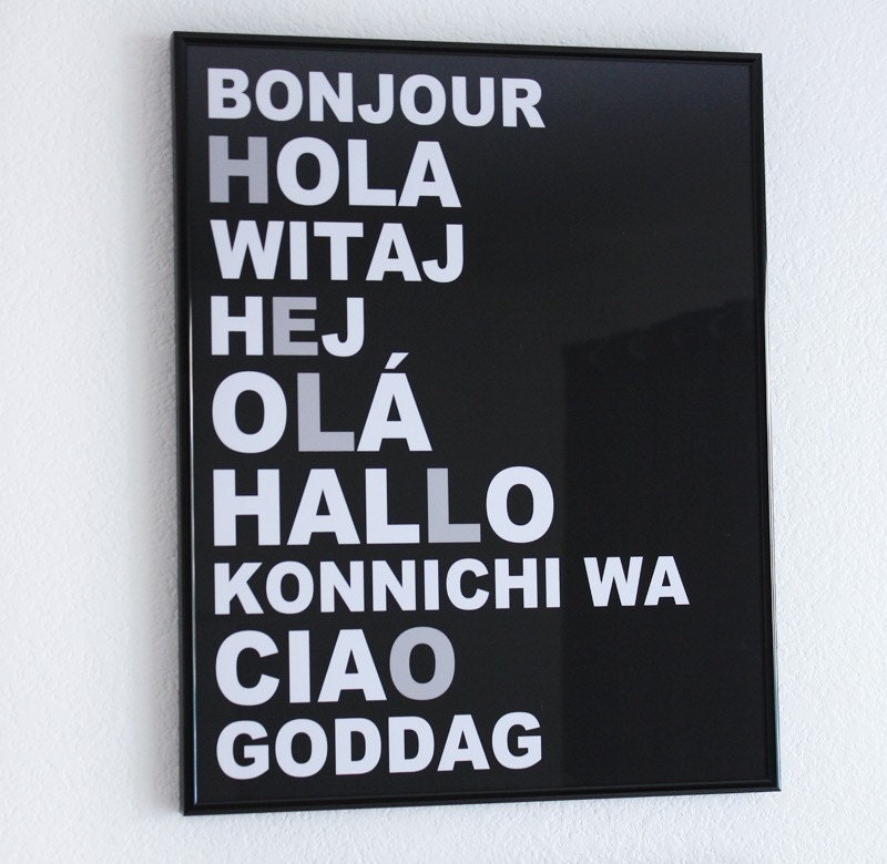 HELLO Languages Typography