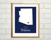 Personalized University Mascot Art Print : Custom College Design - 8x10 - Any College or University Available - Gift for Her - Alumni