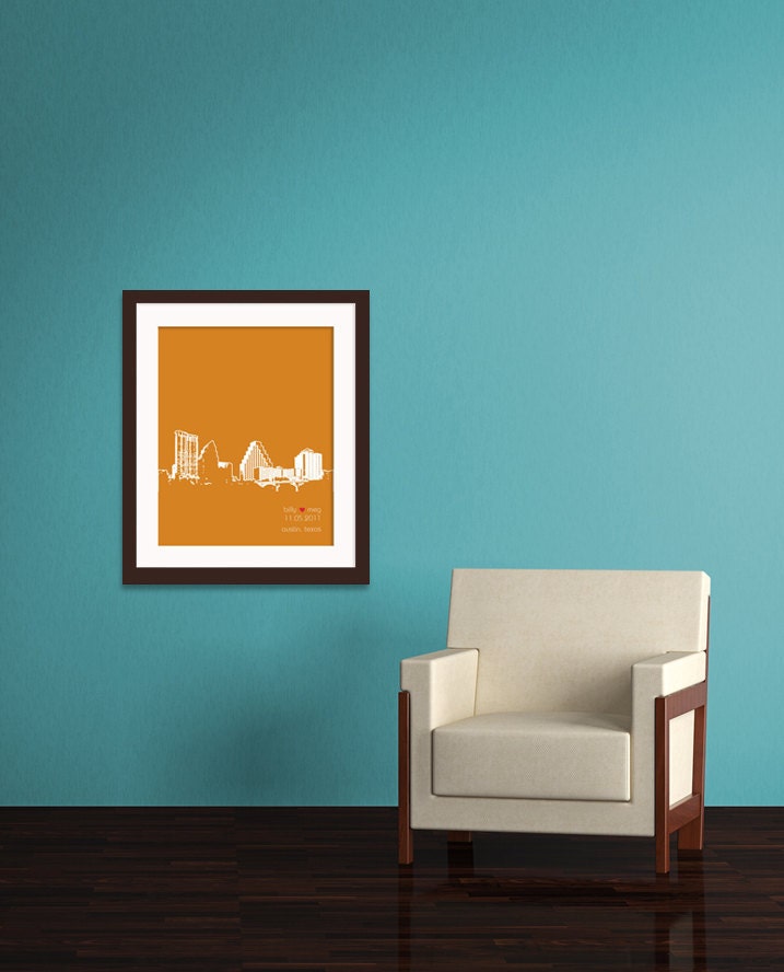 City Skyline Personalized Wedding Gift : 8x10 / Cleveland, Ohio - Any City or Landmark Available - Engagement Gift - Near & Dear Designs