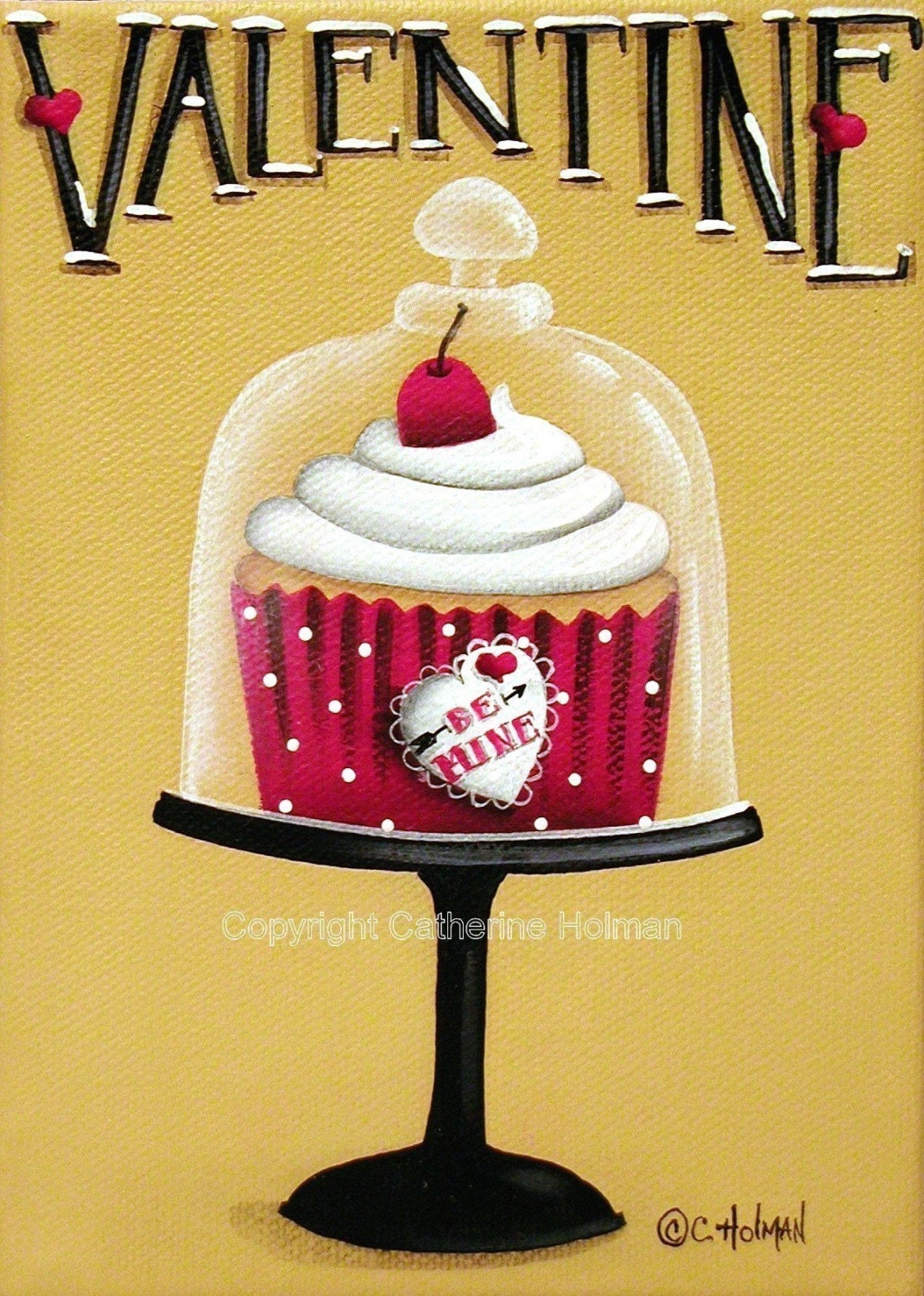 Cupcake Print Be Mine Valentine