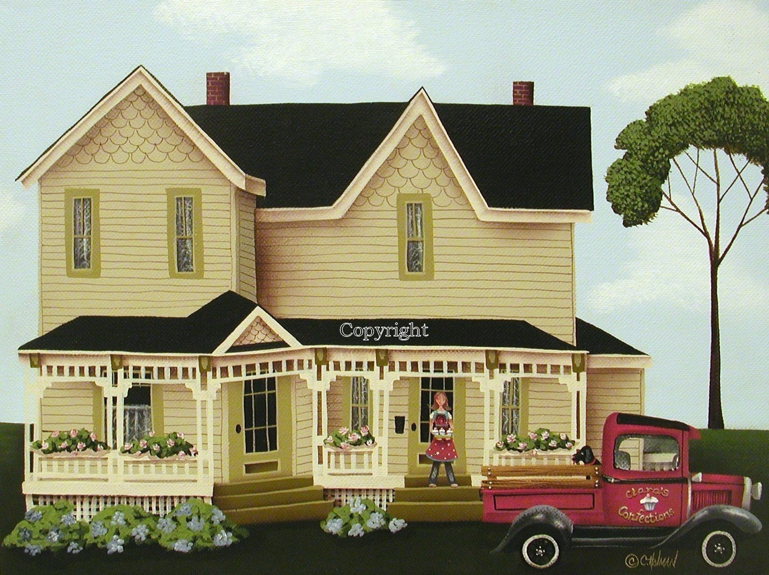 Folk Art Print Clara's Confections