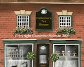 Folk Art Print Personalized Tea Shoppe