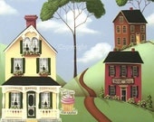 Folk Art Print Hickory Grove