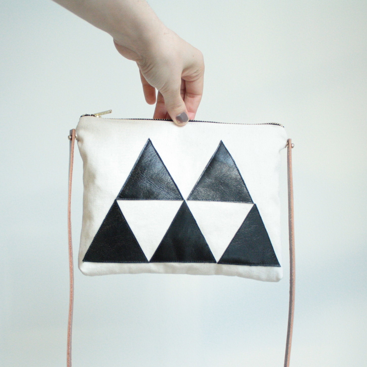 Bag - leather triangles