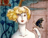 Original gothic fantasy ACEO - Consulting the Spirits