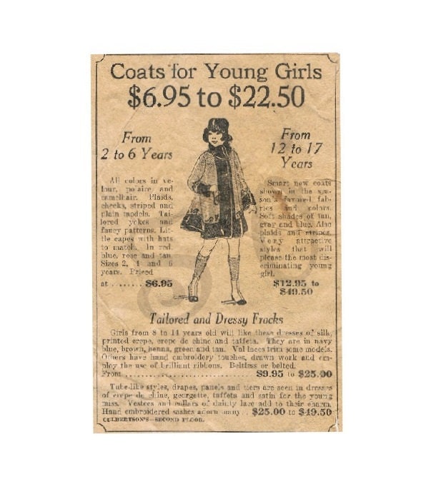 1920s Era Authentic Antique Newspaper Ad Digital Image Scrapbooking or Collage item