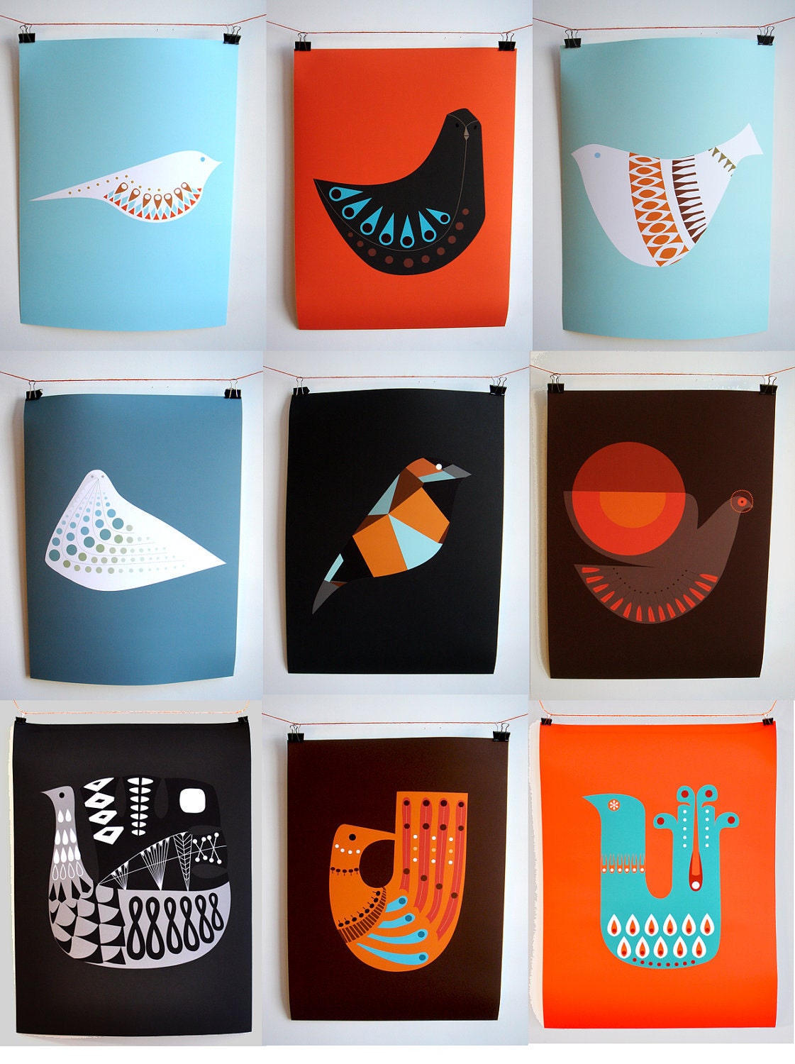 18 x 24 Poster Print Bird Mid-Century Retro (Unframed)