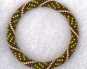 Celedon Bead Crochet Bracelet
