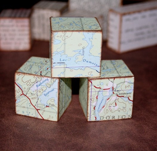 Topographical Map Blocks -  Canada - Set of 3