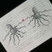 Octopus Print on Vintage Japanese Book Page - 5 x 7 Octopi Love Print Valentines Day