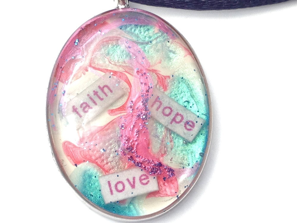 Faith Hope Love - Mint Pink Purple - Magic Glos Resin