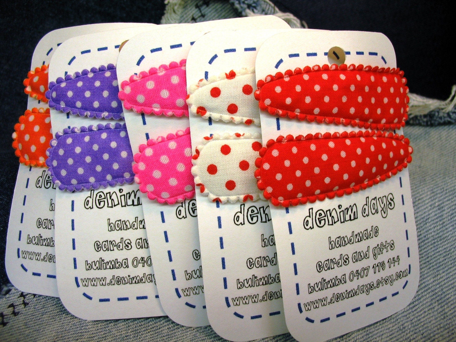 Polka Dot Hair Clips...set of 2