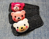 Denim Teddy Hair Clip
