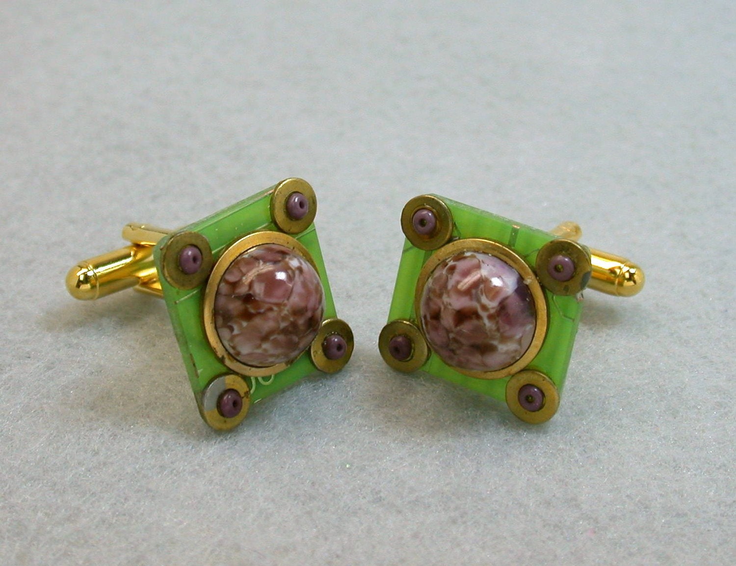 RECYCLED CIRCUIT BOARD Steampunk Geekery Cuff Links