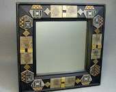 Recycled CIRCUIT BOARD MIRROR Vintage Black