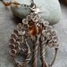Forest with Amber Sun and Bird Necklace-Large pendant-Trees of Life