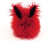 Zippy the Red Easter Bunny Stuffed Toy Faux Fur Plushie - Large Size