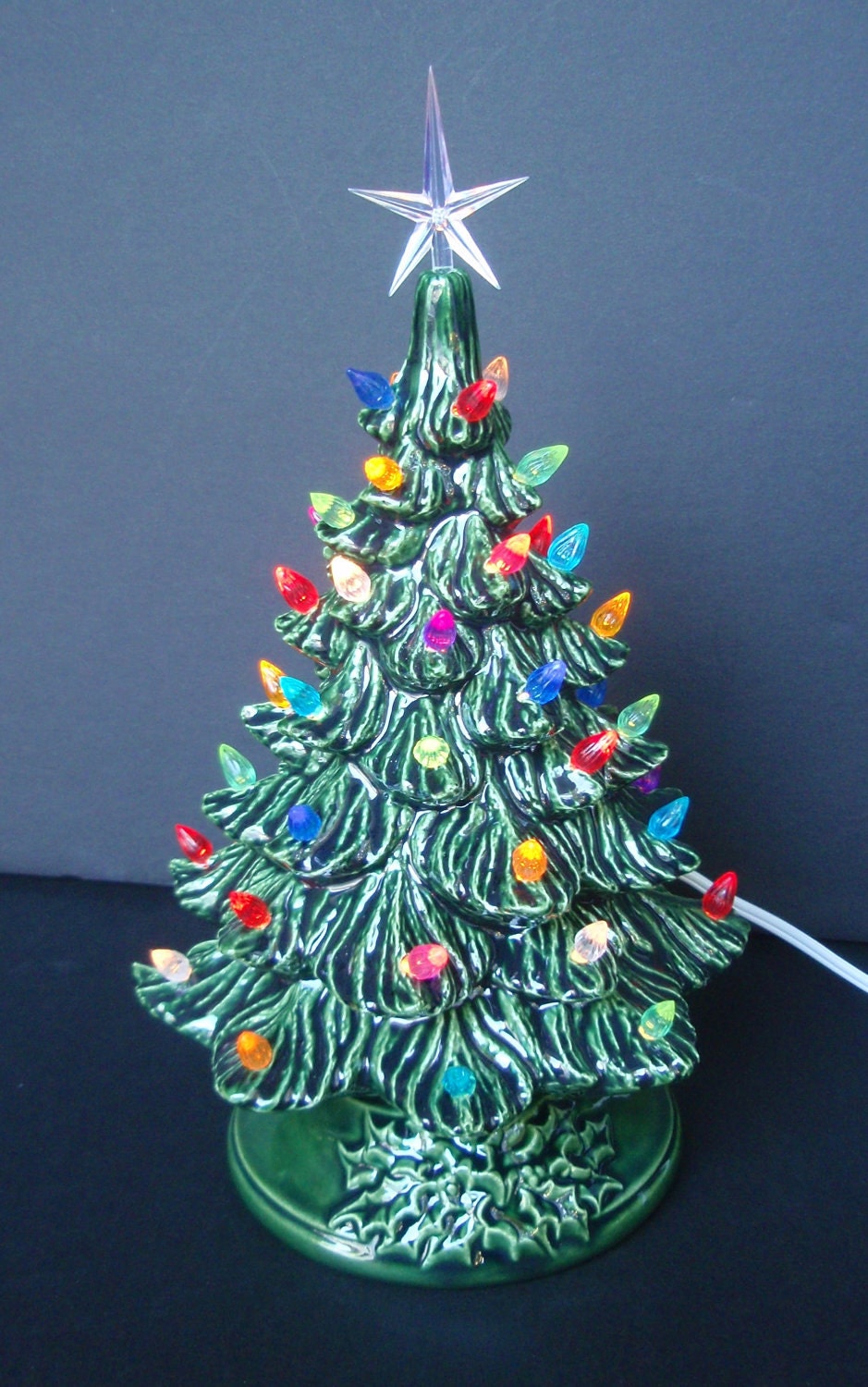 Vintage Style Lighted Christmas Tree - Small 8 inch