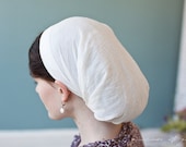 simple Victorian snood covering in Ivory hair veil headcovering accessory in cotton