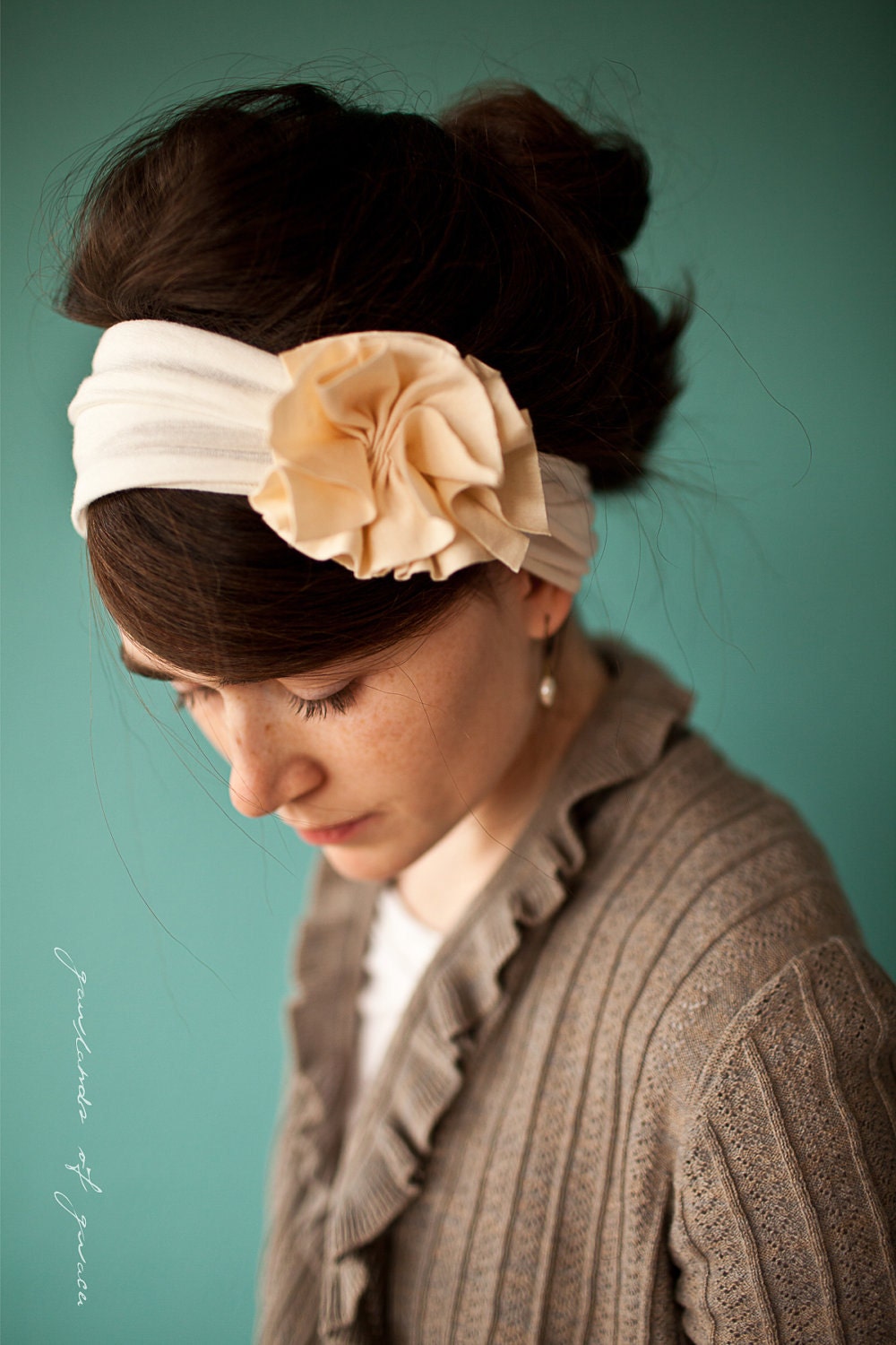 Buttercream Rosette - Garlands of Grace Something special headband 2012