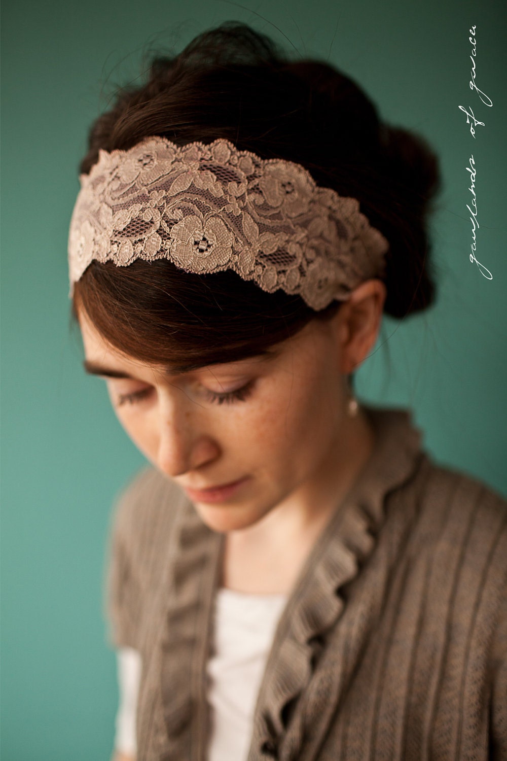 Katherines Heirloom Lace in Antique Beige - Garlands of Grace Something special headband 2012
